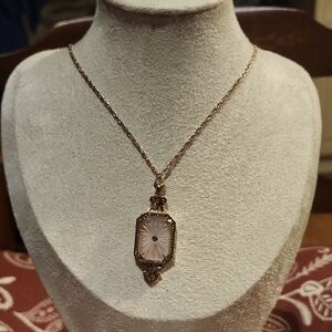 EUC Vintage 1970s Pink Camphor Glass Avon Frostlights Victorian Revival Pendant